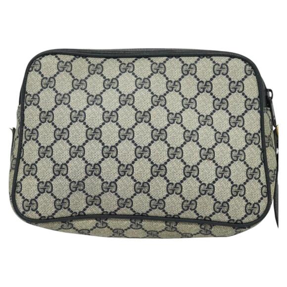 GUCCI GG Supreme Sherry Line Bag Pvc Navy Gold Red 904 02 049 - Picture 3 of 13